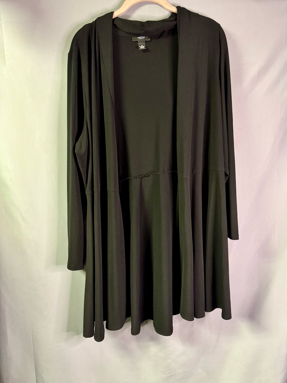 Alfani Black Open-Front Long Cardigan